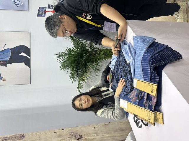 Dana working with one of our fabric mills